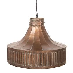 Foto van Haes deco - hanglamp - industrial - koperkleurige lamp, fromaat 44x44x42 cm - ronde hanglamp eettafel, hanglamp eetkamer