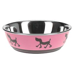 Foto van Dogs collection hondenvoer- en drinkbak ema 17 cm 0,5 liter rvs roze