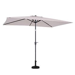 Foto van Vonroc premium parasol rapallo 200x300cm - beige - incl. parasolvoet en beschermhoes