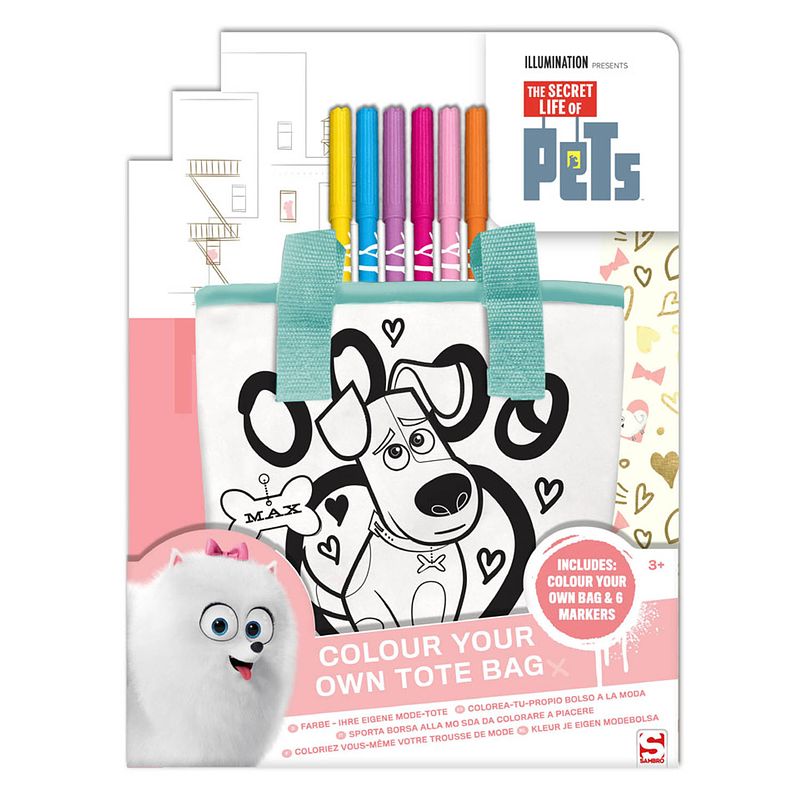 Foto van The secret life of pets kleur je eigen tas