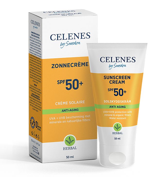 Foto van Celenes herbal zonnecrème anti-age spf50+