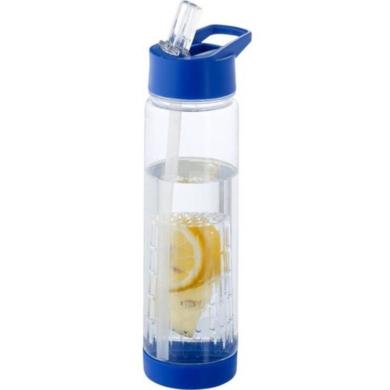 Foto van Blauwe drinkfles/waterfles met fruit infuser 740 ml - drinkflessen