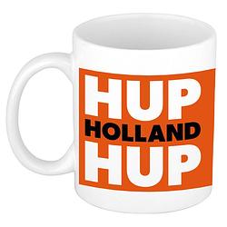 Foto van Hup holland hup mok/ beker wit 300 ml - feest mokken