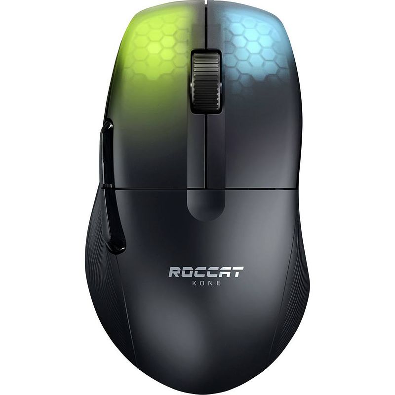 Foto van Roccat kone pro air draadloze gaming-muis bluetooth optisch zwart 5 toetsen 19000 dpi verlicht, ergonomisch