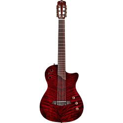 Foto van Cordoba fusion stage guitar garnet gloss elektrisch-akoestische klassieke gitaar met gigbag