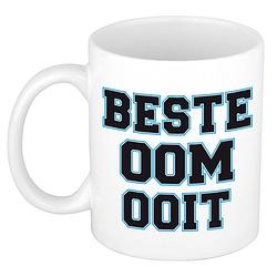 Foto van Beste oom ooit kado mok / beker wit met blauw - verjaardagscadeau - feest mokken