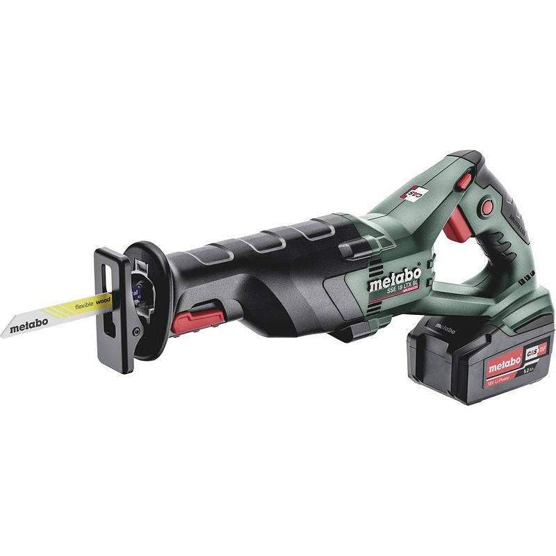 Foto van Metabo sse 18 ltx bl accu-reciprozaag 602267650 sse 18 ltx bl incl. 2 accus, incl. koffer 18 v 5.2 ah