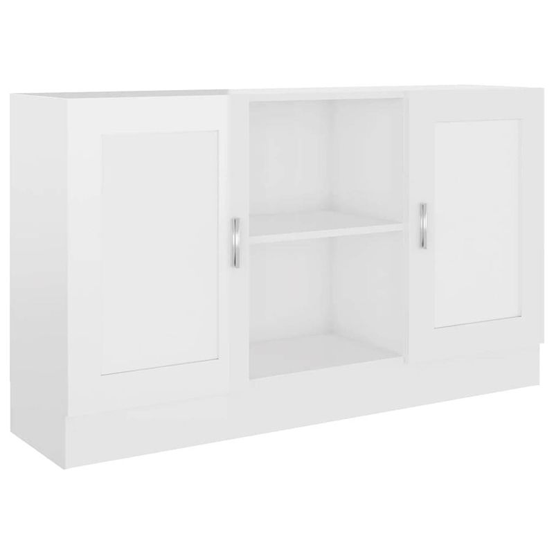 Foto van Vidaxl dressoir 120x30,5x70 cm spaanplaat hoogglans wit