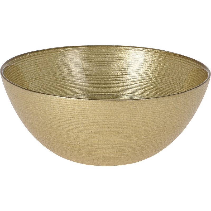 Foto van Excellent houseware kommetjes/serveer schaaltjes - athene - glas - d15 x h6 cm - goud - kommetjes