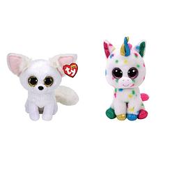 Foto van Ty - knuffel - beanie boo's - phoenix fox & harmonie unicorn