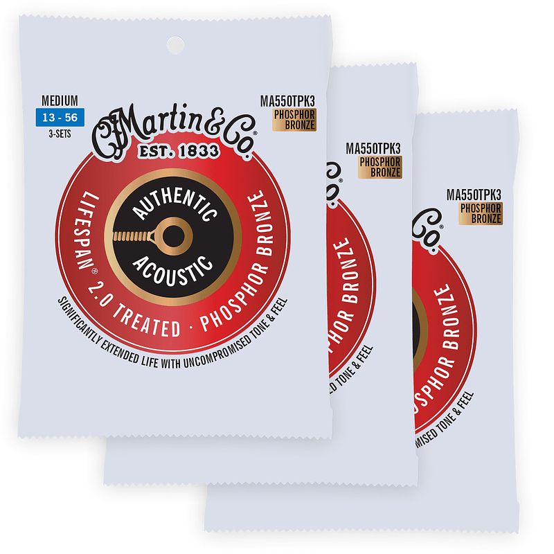 Foto van Martin strings ma550tpk3 lifespan 2.0 phosphor bronze 3-pack