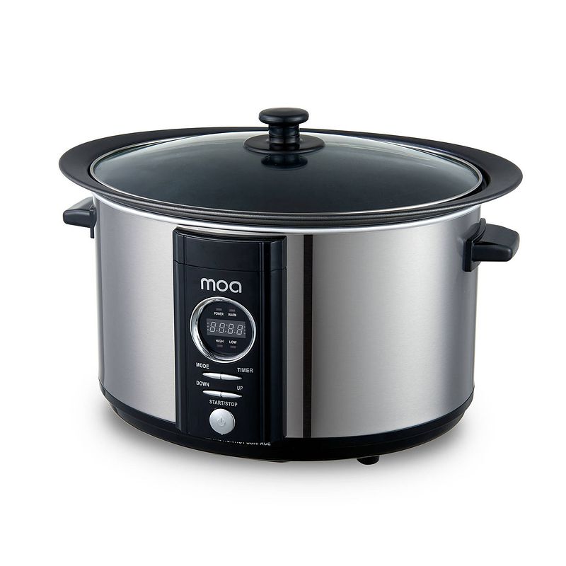 Foto van Moa slowcooker 6.5 liter - digitaal - met timer - rvs - bpa vrij - sc65d