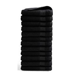 Foto van Seashell hotel handdoek - 12 stuks - black - 50x100cm