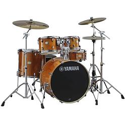 Foto van Yamaha stage custom birch honey amber 5d. rock / fusion drumstel inclusief hardware