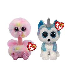 Foto van Ty - knuffel - beanie boo's - avery ostrich & helena husky