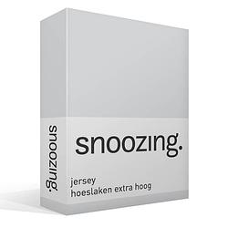 Foto van Snoozing - hoeslaken - extra hoog - jersey - 140x200 - grijs