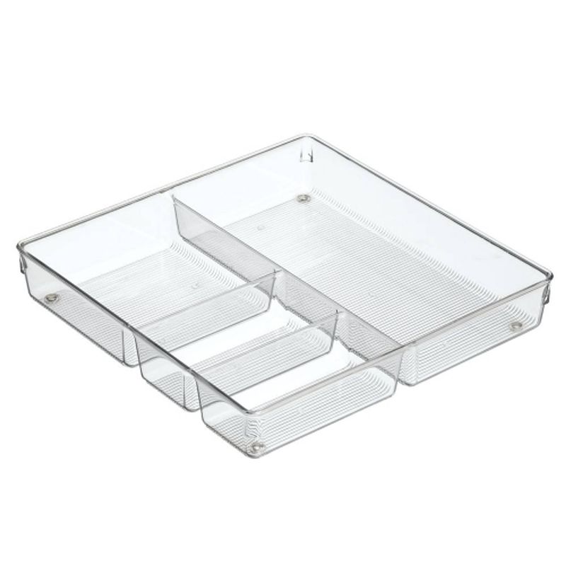 Foto van Idesign - lade organizer, 4 vakken, 30.5 x 30.5 x 5.1 cm, kunststof, transparant - idesign linus