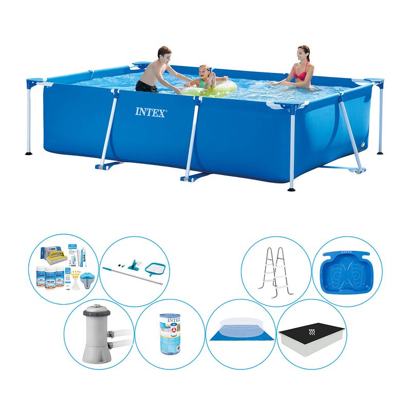 Foto van Intex frame pool rechthoekig 300x200x75 cm - deluxe zwembad set