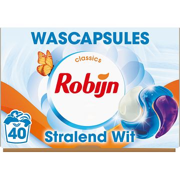 Foto van Robijn classics 3in1 wascapsules stralend wit 40 wasbeurten bij jumbo