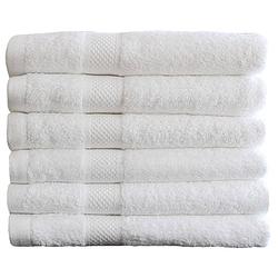 Foto van Katoenen handdoeken hotelkwaliteit - 6 pack - 70 x 140 cm - wit