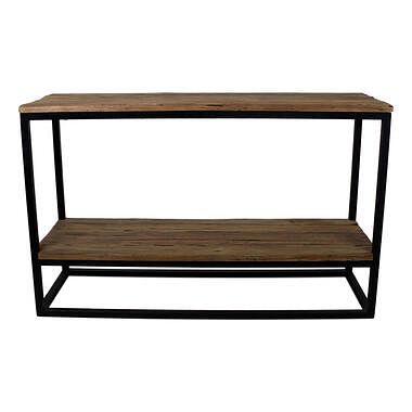 Foto van Hsm collection sidetable met onderplank leroy - naturel/zwart - 120x40x75 cm - leen bakker