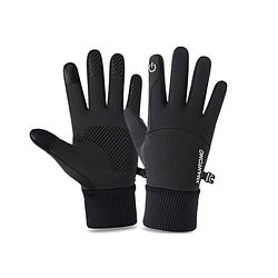 Foto van Fleece handschoenen met touchscreen bediening - wind en waterdicht - maat l - zwart