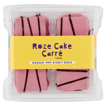 Foto van Qoeqie roze cake carre 4 stuks bij jumbo