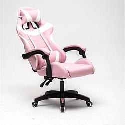 Foto van Gamestoel cyclone tieners - bureaustoel - racing gaming stoel - roze wit