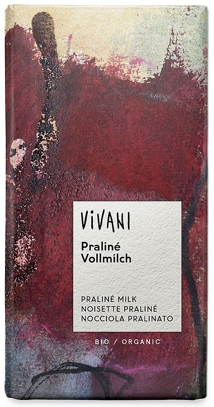 Foto van Vivani chocoladereep melk praliné
