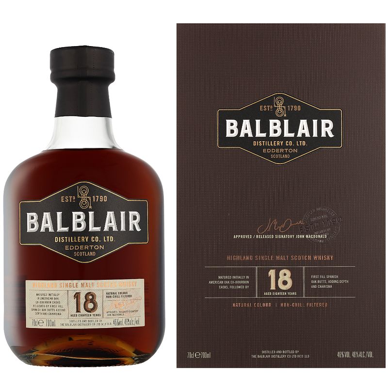 Foto van Balblair 18 years 70cl whisky + giftbox