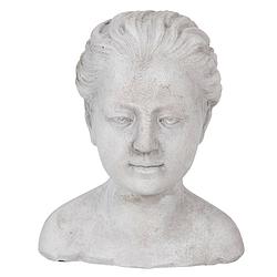 Foto van Clayre & eef decoratie buste buste 17*16*20 cm grijs steen decoratief
