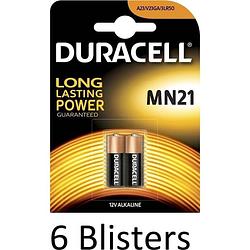 Foto van 12 stuks (6 blisters a 2 st) duracell mn21 alkaline beveiligingsbatterij