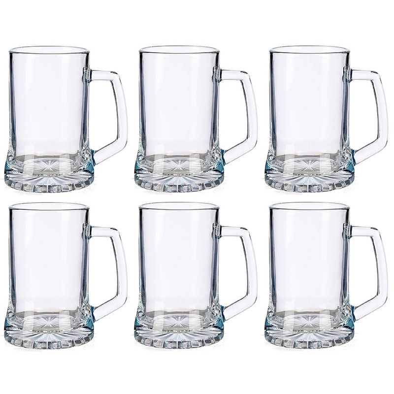 Foto van Set van 6x stuks grote vivalto bierglazen/bierpullen van 380 ml - bierglazen