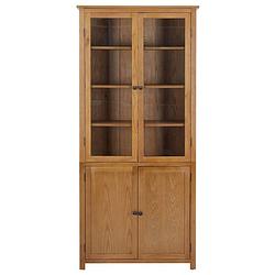 Foto van The living store vintage boekenkast - 90 x 35 x 200 cm - massief eikenhout en mdf