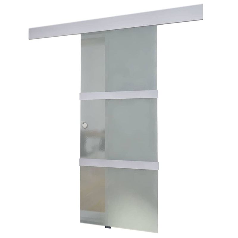 Foto van Vidaxl schuifdeur 178 cm glas en aluminium zilverkleurig