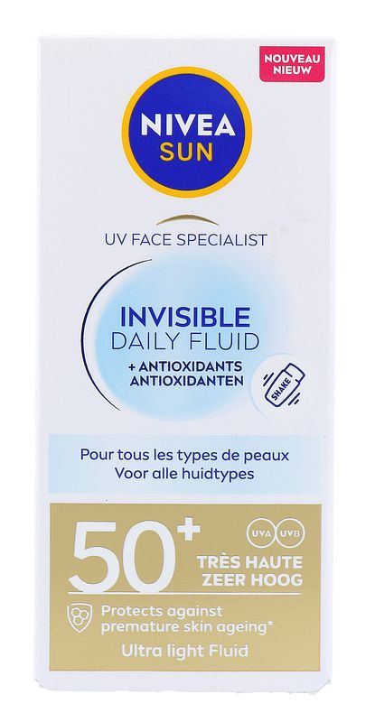 Foto van Nivea sun invisible daily fluide spf50+