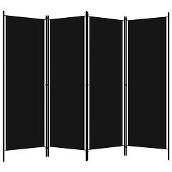 Foto van The living store kamerscherm - ruimteverdeler 4 panelen - 200 x 180 cm - zwart stof