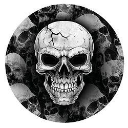 Foto van Halloween/horror schedel/doodshoofd bordjes - 6x - zwart - papier - d23 cm - feestbordjes