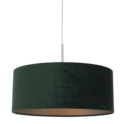 Foto van Steinhauer hanglamp sparkled light 8148st staal groen velours kap goud