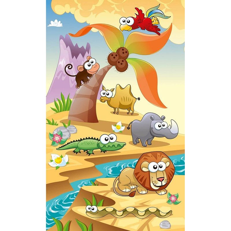 Foto van Dimex savanna animals vlies fotobehang 150x250cm 2-banen