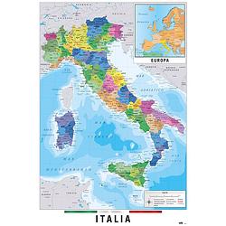 Foto van Grupo erik map italia physical politic poster 61x91,5cm