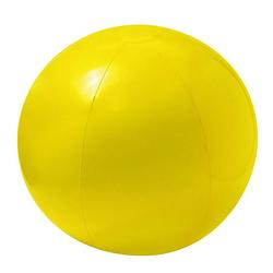Foto van Opblaasbare strandbal extra groot plastic geel 40 cm - strandballen