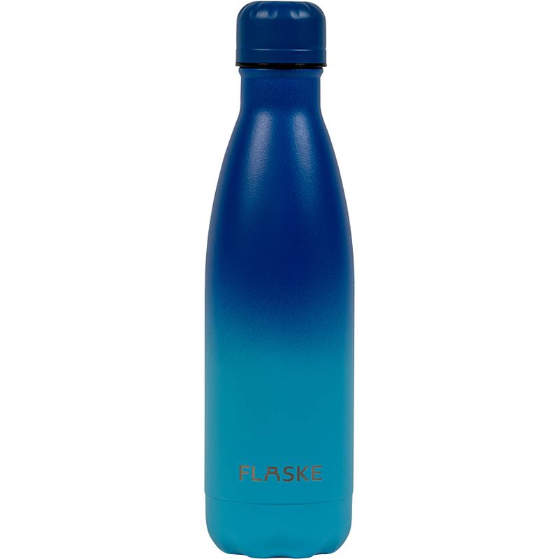 Foto van Flaske - bottle - 500ml/lichtblauw/dubbelwandig roestvrij staal/0