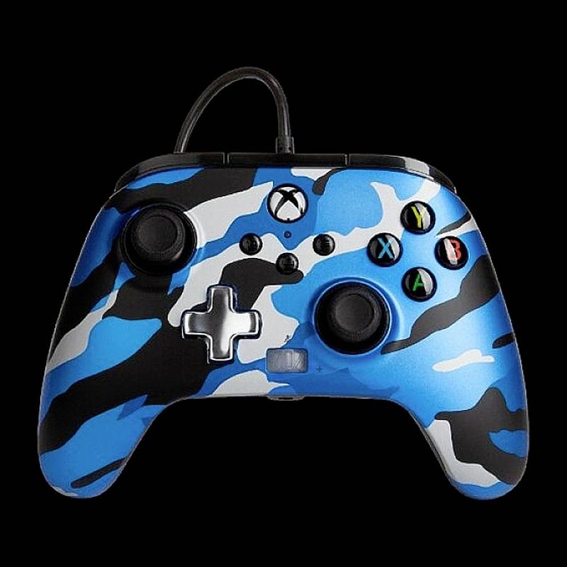 Foto van Powera xbox metallic blue camo controller voor xbox series s, xbox series x