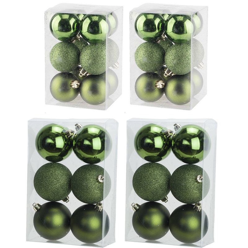 Foto van Kerstversiering set kerstballen appelgroen 6 en 8 cm - 36x stuks - kerstbal