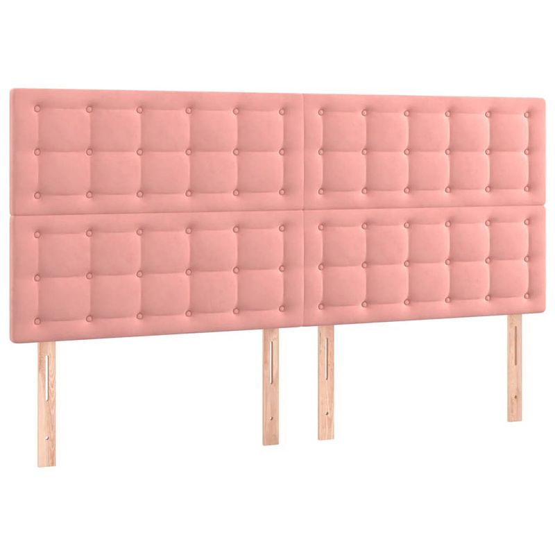 Foto van The living store klassiek hoofdbord - stof - 200 x 5 x 118/128 cm - roze