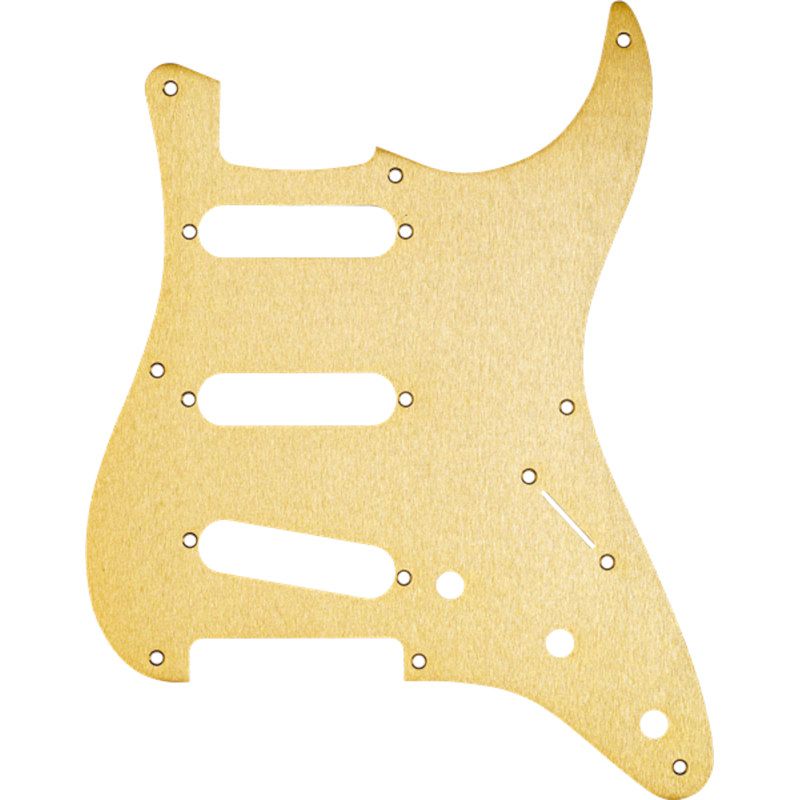 Foto van Fender 8-hole '50s vintage stratocaster pickguard gold anodized slagplaat voor fender stratocaster