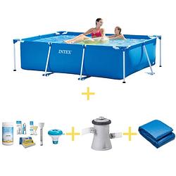 Foto van Intex zwembad - frame pool - 220 x 150 x 60 cm - inclusief ways onderhoudspakket, filterpomp & grondzeil