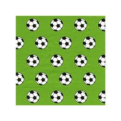 Foto van 20x groen 3-laags servetten voetbal ballen 33 x 33 cm - feestservetten