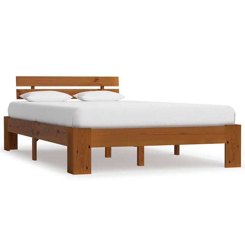 Foto van Vidaxl bedframe massief grenenhout honingbruin 140x200 cm